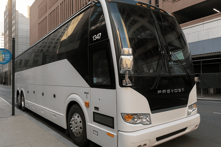 a Charter Bus Rental Hollywood coach bus